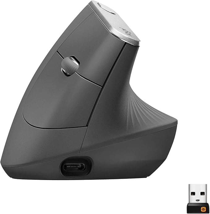 Logitech MX Vertical Kablosuz Gelişmiş Mouse, 57° Dikey Açılı Ergonomik Tasarım, 4000 DPI, Çoklu Cihaz Özelliği, 4 Ay Pil Ömrü, Siyah