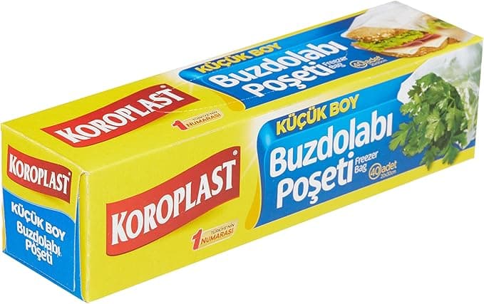 Koroplast Küçük Boy Buzdolabı Poşeti 40'lı Set, BPA İçermez, Sızdırmaz Mutfak Buzdolabı Poşeti Küçük Boy 20x30cm, Meyve Sebze Yemek Gıda Saklama Torbası, Tekrar Kullanılabilir Mutfak Buzdolabı Torbası