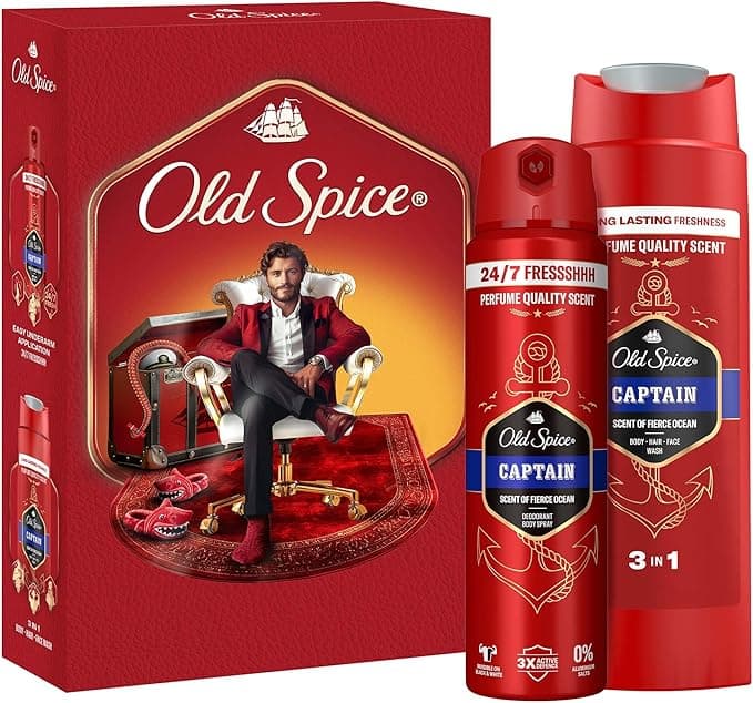 Old Spice Gentleman Hediye Seti: Captain Deodorant Sprey 150 ml + DuşJeli 250 ml​