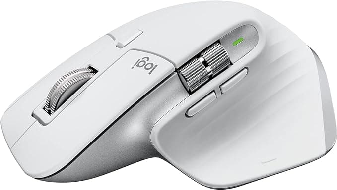 Logitech Mac için MX Master 3S Performans Kablosuz Mouse, 8.000 DPI, Apple ve iPad için, Sessiz, Ergonomik, Ultra Hızlı Kaydırma, Çoklu Cihaz Özelliği, Bluetooth, Logi Bolt USB Alıcı, Beyaz